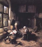 Ostade, Adriaen van Interior of a Peasant's Cottage (mk25 china oil painting artist